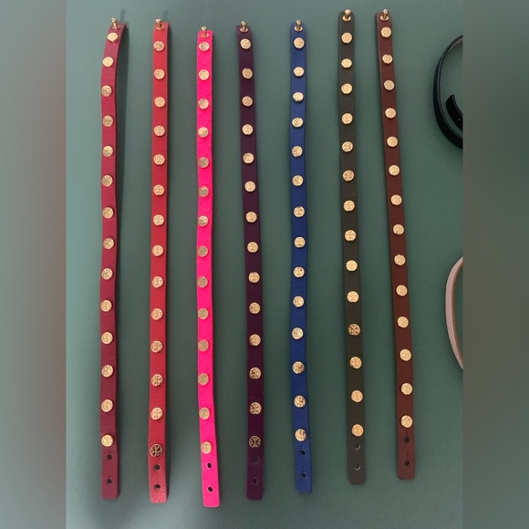 Authentic Tory Burch leather studded wrap bracelets (bundle of 9). - Picture 4 of 4